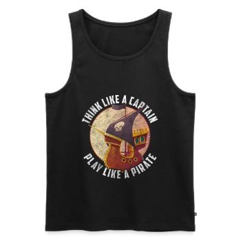 Piratenschiff Schatzsuche Augenklappe Schiff - Männer Premium Bio Tank Top - Schwarz - Vorne - AI Model Male 178 light (178cm)