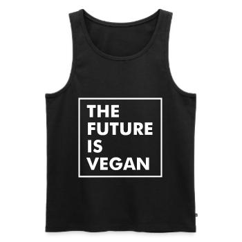 Go Vegan - Fier Végétalien - 04 - neg - Débardeur bio Premium Homme - noir - Devant - AI Model Male 178 light (178cm)