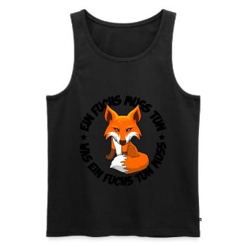 Ein Fuchs muss tun was ein Fuchs tun muss - Männer Premium Bio Tank Top - Schwarz - Vorne - AI Model Male 178 light (178cm)
