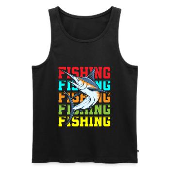 Fishermen Fishing Fishing Bait - Men's Premium Organic Tank Top - black - Front - AI Model Male 178 light (178cm)