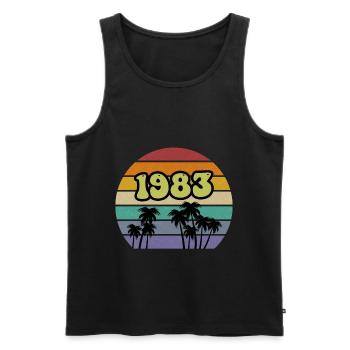 1983 - Men's Premium Organic Tank Top - black - Front - Michal (187cm)