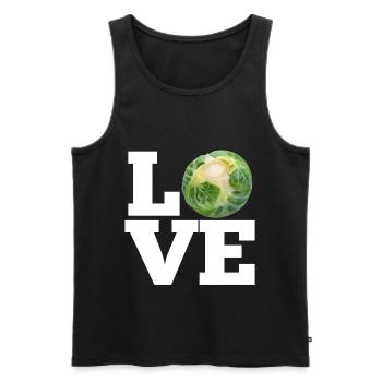 LOVE BRUSSELS SPROUTS - LOVE BRUSSEL SPROUTS - Men's Premium Organic Tank Top - black - Front - AI Model Male 178 light (178cm)