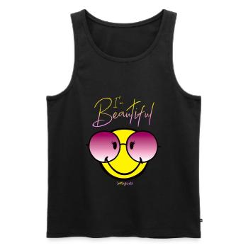 I´m Beautiful - Männer Premium Bio Tank Top - Schwarz - Vorne - AI Model Male 178 light (178cm)