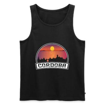 Cordoba Argentina Skyline Vintage Sunset Travel So - Débardeur bio Premium Homme - noir - Devant - AI Model Male 178 light (178cm)
