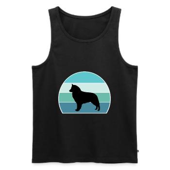 Berger Belge Groenendael Chien Silhouette Vintag - Débardeur bio Premium Homme - noir - Devant - AI Model Male 178 light (178cm)