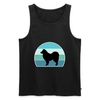 Lapphund dog finlandais Silhouette Vintage Sunset pour - Débardeur bio Premium Homme - noir - Devant - Michal (187cm)