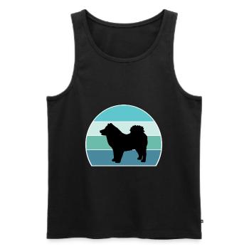 Eurasier Dog Silhouette Vintage Sunset pour Dog Lov - Débardeur bio Premium Homme - noir - Devant - Michal (187cm)
