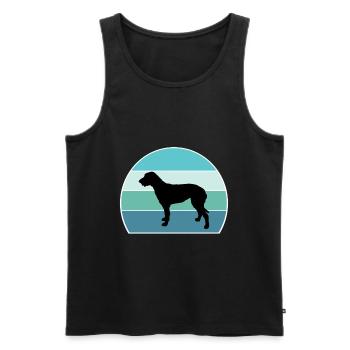Irish Wolfhound Dog Silhouette Vintage Sunset pour - Débardeur bio Premium Homme - noir - Devant - Michal (187cm)