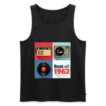Best of 1962 Vinyl Radio Oldschool Turntable - Men's Premium Organic Tank Top - black - Front - Michal (187cm)