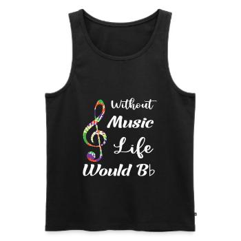Musikzitat ohne Musikleben Würde Bb II - Männer Premium Bio Tank Top - Schwarz - Vorne - AI Model Male 178 light (178cm)