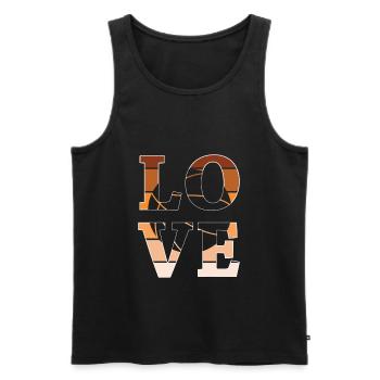 Basketball Quote LOVE Basketball Vintage - Men's Premium Organic Tank Top - black - Front - AI Model Male 178 light (178cm)