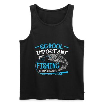Fishing Quote School Important Fishing Is Importan - Men's Premium Organic Tank Top - black - Front - Michal (187cm)
