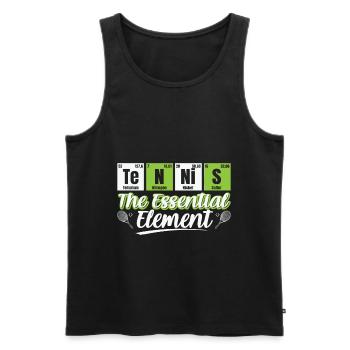 Tennis Zitat Tennis Das wesentliche Element - Männer Premium Bio Tank Top - Schwarz - Vorne - Michal (187cm)