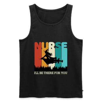 Nurse Quote Witch Nurse I Will Be There For You - Men's Premium Organic Tank Top - black - Front - Michal (187cm)