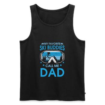 Skizitat Meine Lieblings-Skifreunde Nennen Sie mich Papa - Männer Premium Bio Tank Top - Schwarz - Vorne - Michal (187cm)