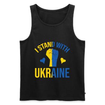 I Stand With Ukraine - Men's Premium Organic Tank Top - black - Front - Michal (187cm)