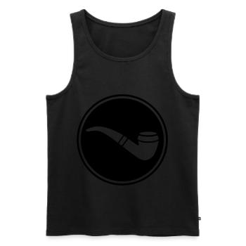 Smoking a pipe - Men's Premium Organic Tank Top - black - Front - AI Model Male 178 light (178cm)