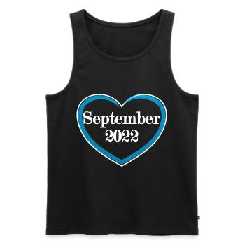 Geburtstermin September Junge Herz 2022 - Männer Premium Bio Tank Top - Schwarz - Vorne - AI Model Male 178 light (178cm)