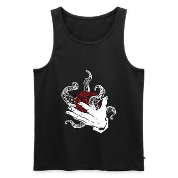 Dice Hand Tentacle W20 Jeu de société d’horreur - Débardeur bio Premium Homme - noir - Devant - AI Model Male 178 light (178cm)