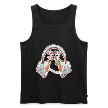 Ramen Rocks pour les amateurs de nouilles - Débardeur bio Premium Homme - noir - Devant - AI Model Male 178 light (178cm)