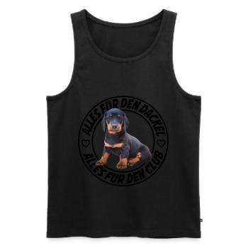 Alles für den Dackel Alles für den Club - Männer Premium Bio Tank Top - Schwarz - Vorne - Michal (187cm)