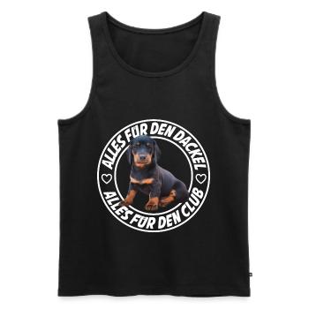 Alles für den Dackel Alles für den Club - Männer Premium Bio Tank Top - Schwarz - Vorne - Michal (187cm)