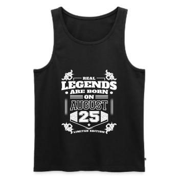 TRUE LEGENDS WERE BORN ON AUGUST 25 - Men's Premium Organic Tank Top - black - Front - AI Model Male 178 light (178cm)