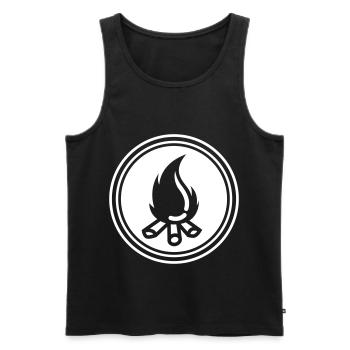 Campfire symbol - Men's Premium Organic Tank Top - black - Front - Michal (187cm)