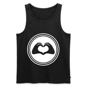 Hands Heart Symbol - Men's Premium Organic Tank Top - black - Front - AI Model Male 178 light (178cm)
