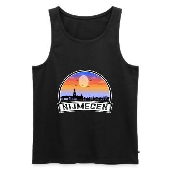 Nijmegen Niederlande Skyline Vintage Sunset Travel - Männer Premium Bio Tank Top - Schwarz - Vorne - Michal (187cm)