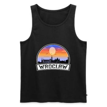 Breslau Polen Skyline Vintage Sonnenuntergang Reise Souve - Männer Premium Bio Tank Top - Schwarz - Vorne - Michal (187cm)