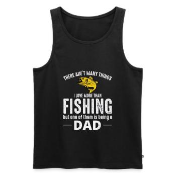 Fishing Dad Fish Outdoor Hobby Activity Funny - Men's Premium Organic Tank Top - black - Front - AI Model Male 178 light (178cm)