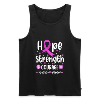 Hope Fuck Combattant du cancer - Débardeur bio Premium Homme - noir - Devant - Michal (187cm)