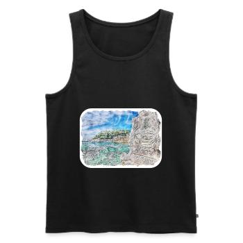San Sebastian Espagne Aquarelle Sketch Illustration - Débardeur bio Premium Homme - noir - Devant - AI Model Male 178 light (178cm)