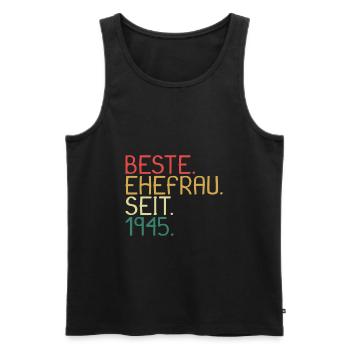 Beste Ehefrau Seit 1945 - Jahrestag Geschenk - Männer Premium Bio Tank Top - Schwarz - Vorne - AI Model Male 178 light (178cm)