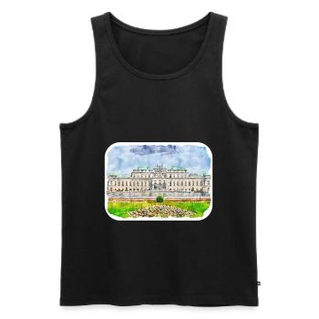 Vienna Austria Watercolor Sketch Drawn Painting - Men's Premium Organic Tank Top - black - Front - AI Model Male 178 light (178cm)