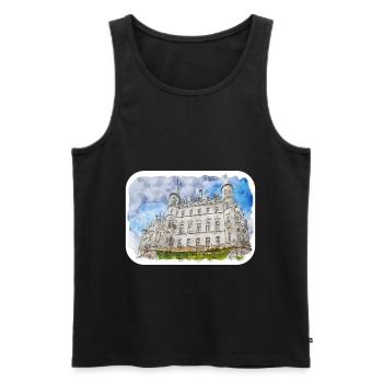 Scotland UK Watercolor Sketch Drawn Illustration - Men's Premium Organic Tank Top - black - Front - Michal (187cm)