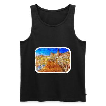 Seville Spain Watercolor Sketch Illustration - Men's Premium Organic Tank Top - black - Front - AI Model Male 178 light (178cm)