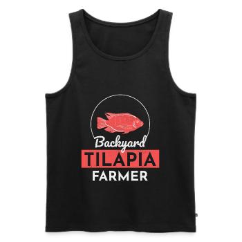 Hinterhof Tilapia Bauer Fischzucht Bauernhof Lustig - Männer Premium Bio Tank Top - Schwarz - Vorne - AI Model Male 178 light (178cm)