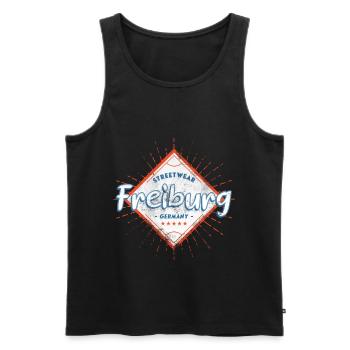 Freiburg Germany City Skyline Home Love - Men's Premium Organic Tank Top - black - Front - AI Model Male 178 light (178cm)