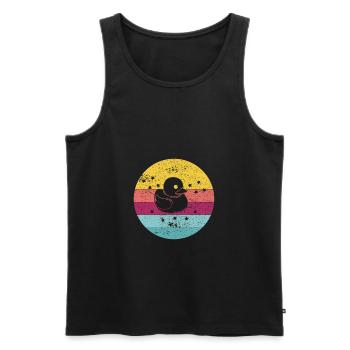 Bath Duck Retro - Men's Premium Organic Tank Top - black - Front - AI Model Male 178 light (178cm)