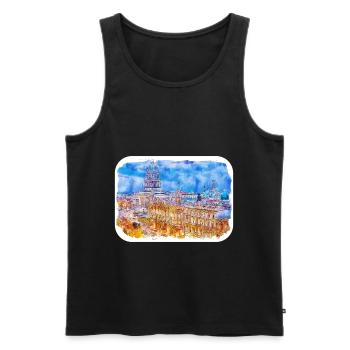 Habana Kuba Aquarell Skizze Gezeichnete Illustration - Männer Premium Bio Tank Top - Schwarz - Vorne - Michal (187cm)