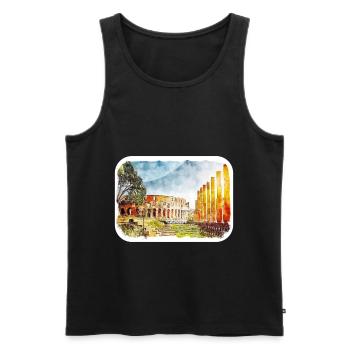 Rom Italien Aquarell Skizze Handgezeichnetes Gemälde - Männer Premium Bio Tank Top - Schwarz - Vorne - Michal (187cm)