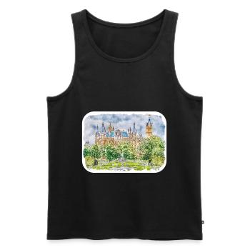 Allemagne Aquarelle Esquisse Dessinée à la main Illustration - Débardeur bio Premium Homme - noir - Devant - Michal (187cm)