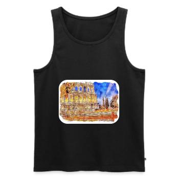 Rom Italien Aquarell Skizze Handgezeichnetes Gemälde - Männer Premium Bio Tank Top - Schwarz - Vorne - Michal (187cm)