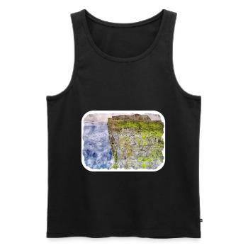 Ireland UK Watercolor Sketch Painting Illustration - Men's Premium Organic Tank Top - black - Front - Michal (187cm)