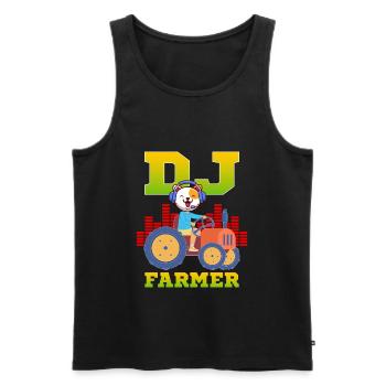 DJ Farmer Cat Farm Driving Tractor Music Funny - Men's Premium Organic Tank Top - black - Front - Michal (187cm)