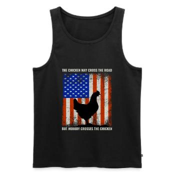4. Juli Amerikanische Flagge USA Chicken Lover Farmer - Männer Premium Bio Tank Top - Schwarz - Vorne - Michal (187cm)