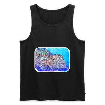 Italy Watercolor Sketch Hand Drawn Illustration - Men's Premium Organic Tank Top - black - Front - Michal (187cm)