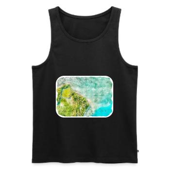 Maldives Watercolor Sketch Hand Drawn Illustration - Men's Premium Organic Tank Top - black - Front - Michal (187cm)
